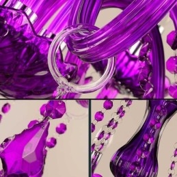 Lampadario di cristallo in stile europeo, luce pendente viola