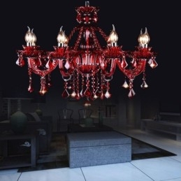 Lampadario di cristallo europeo colore rosso luce pendente
