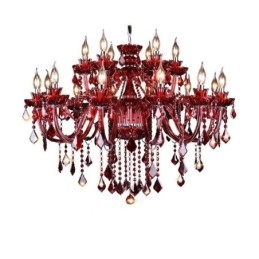 Lampadario di cristallo europeo colore rosso luce pendente