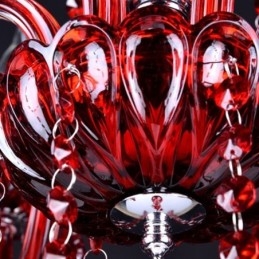 Lampadario di cristallo europeo colore rosso luce pendente