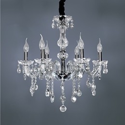 Elegante lampadario in cristallo con 6 luci