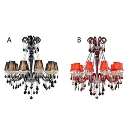 Lampadario di cristallo retrò europeo nero luce pendente
