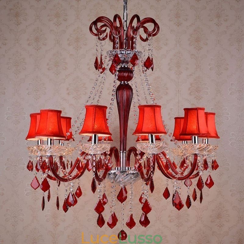 Lampadario di cristallo retrò europeo nero luce pendente