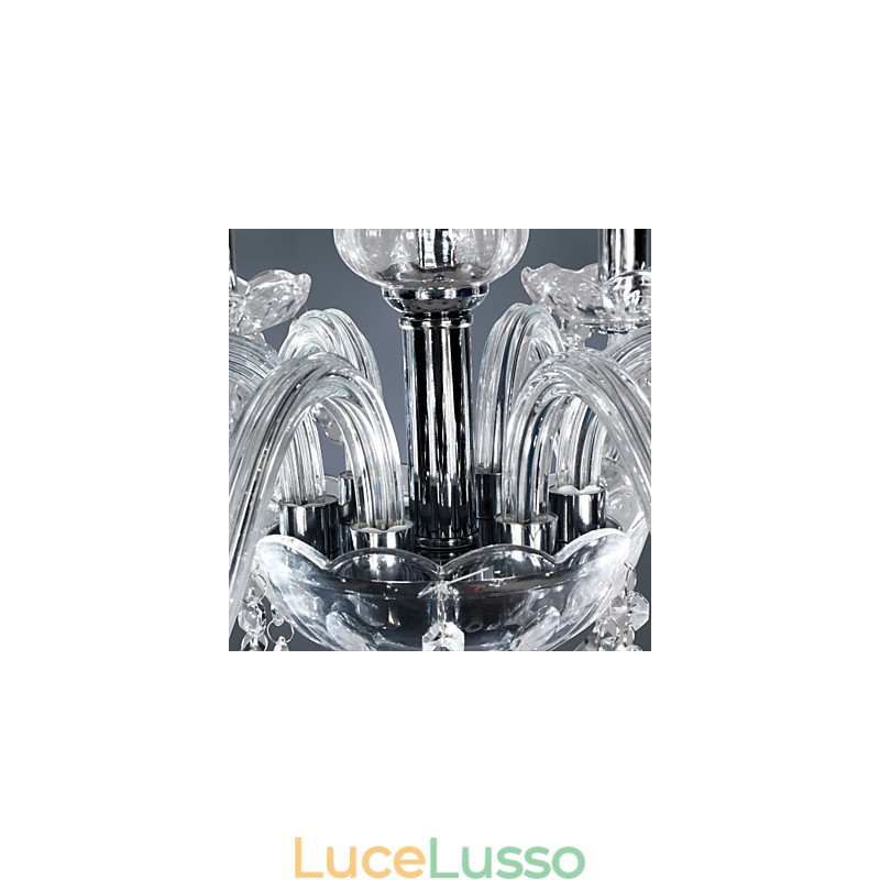 Elegante lampadario in cristallo con 6 luci