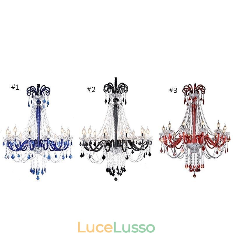 Lampadario di cristallo europeo Elegante luce pendente