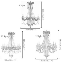 Lampadario di cristallo europeo Elegante luce pendente