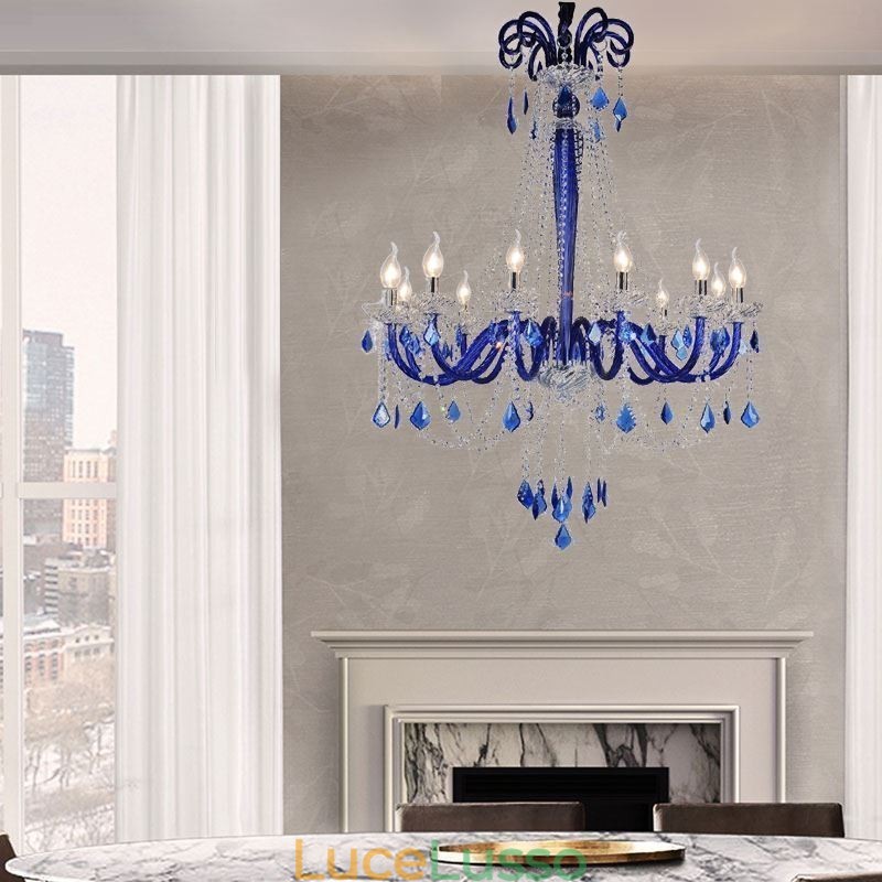 Lampadario di cristallo europeo Elegante luce pendente