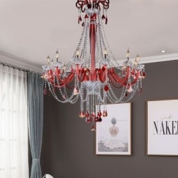 Lampadario di cristallo europeo Elegante luce pendente