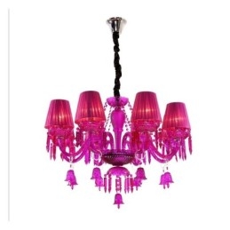 Lampadario di cristallo europeo con campanelli ad anello in vetro