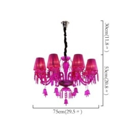 Lampadario di cristallo europeo con campanelli ad anello in vetro