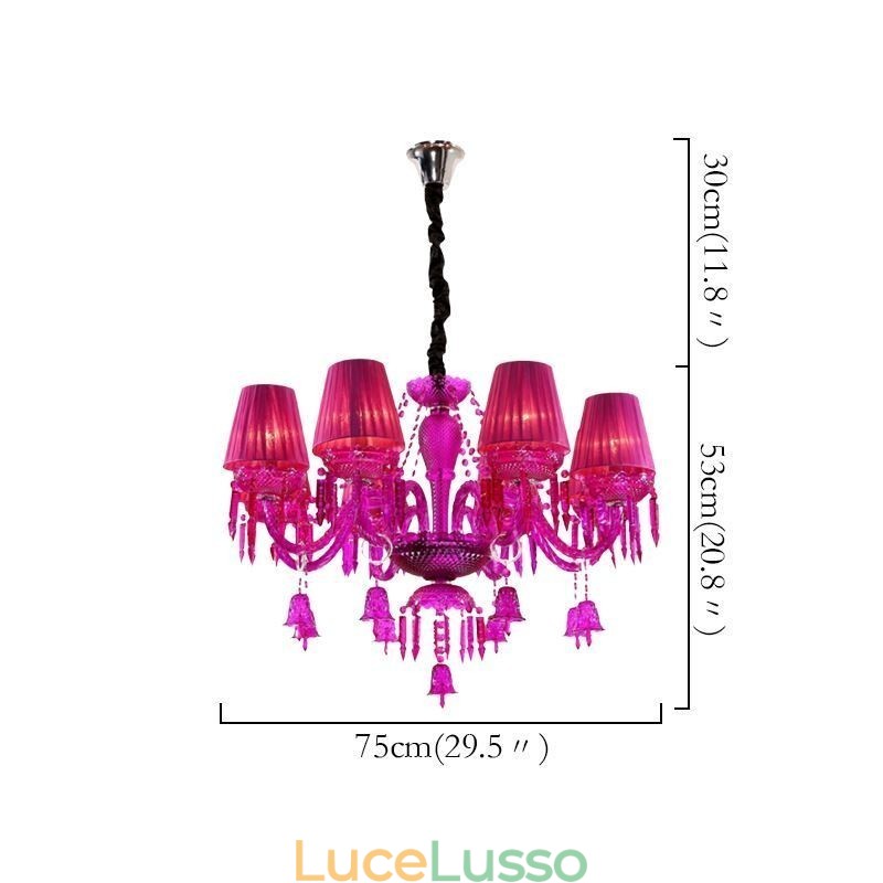 Lampadario di cristallo europeo con campanelli ad anello in vetro