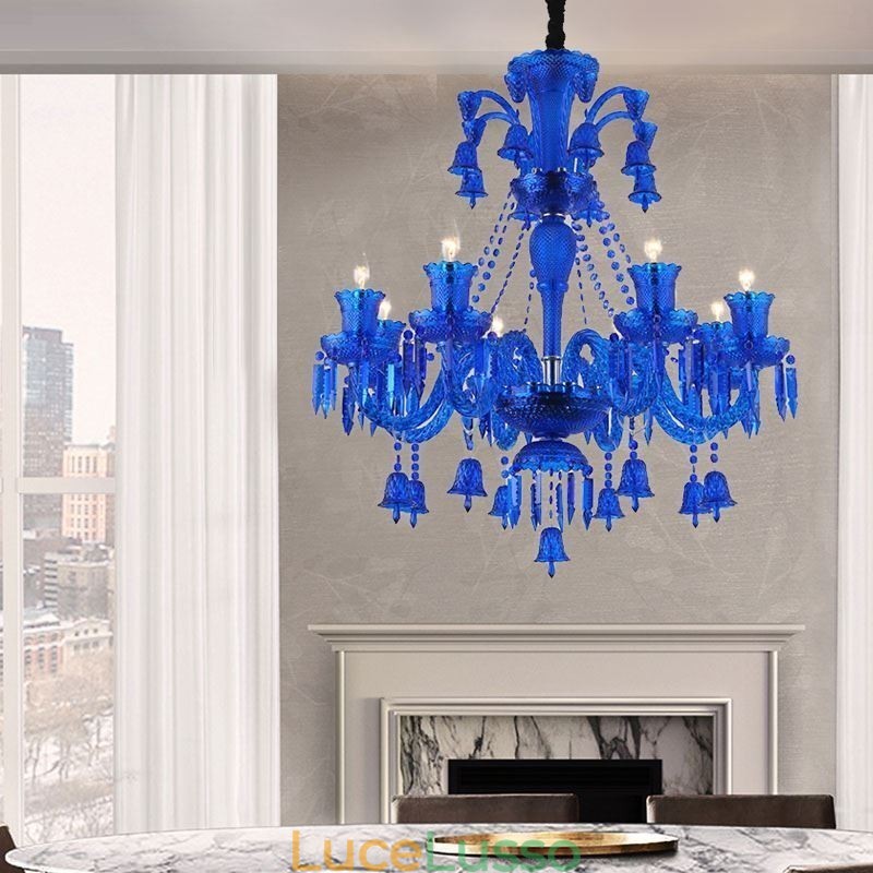 Lampadario di cristallo Lampadario europeo Campanelli ad anello Lampada a sospensione
