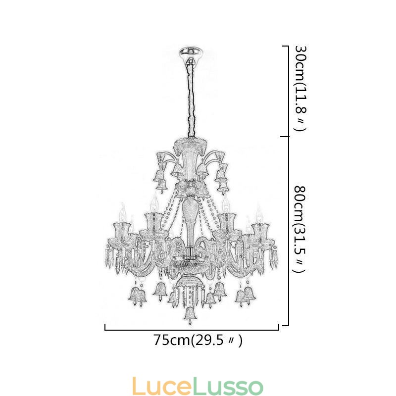 Lampadario di cristallo Lampadario europeo Campanelli ad anello Lampada a sospensione