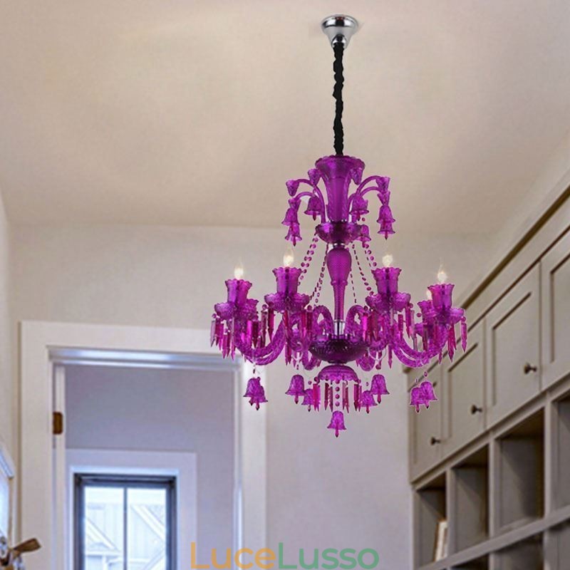 Lampadario di cristallo Lampadario europeo Campanelli ad anello Lampada a sospensione