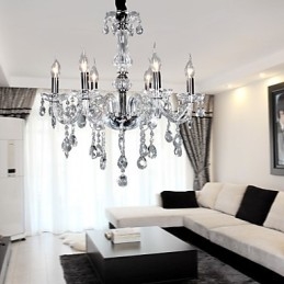 Elegante lampadario in cristallo con 6 luci