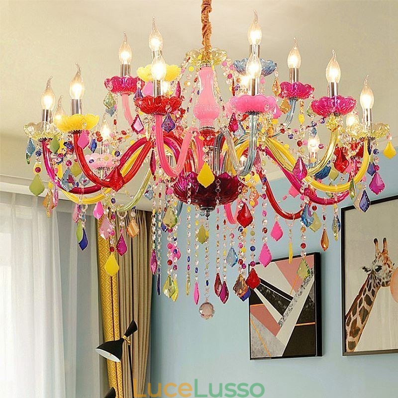 Lampadario di lusso in stile europeo colorato