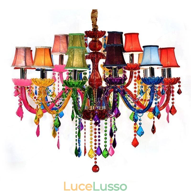 Lampadario di lusso in stile europeo colorato