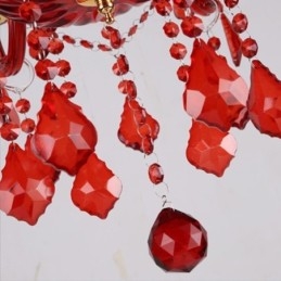 Lampadario di cristallo europeo elegante colore rosso luce pendente