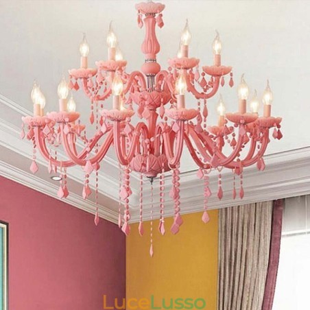 Elegante lampadario di cristallo europeo grande lampada a sospensione Elegante lampadario di cristallo europeo grande lampada a sospensione