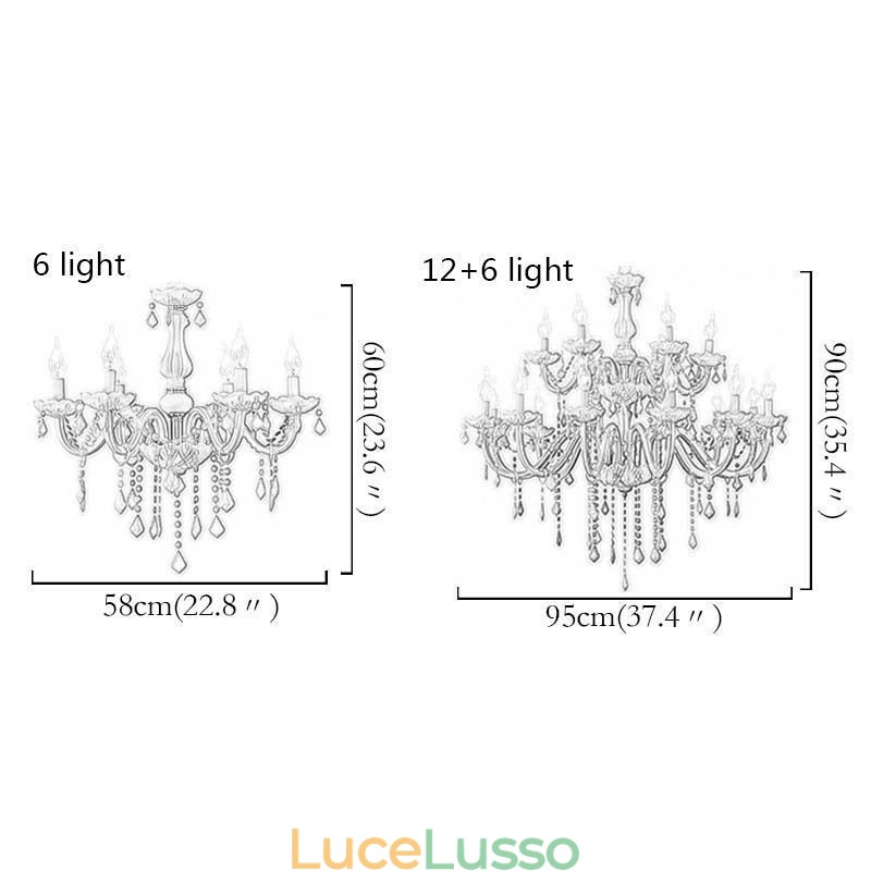 Elegante lampadario di cristallo europeo grande lampada a sospensione