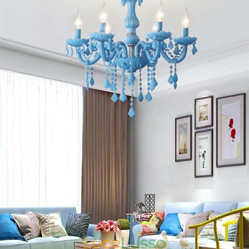 Elegante lampadario di cristallo europeo grande lampada a sospensione