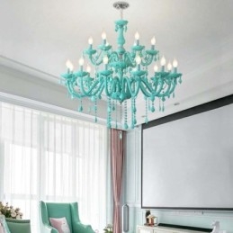 Elegante lampadario di cristallo europeo grande lampada a sospensione