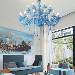 Elegante lampadario di cristallo europeo grande lampada a sospensione
