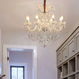 Elegante lampadario di cristallo europeo colore bianco luce pendente