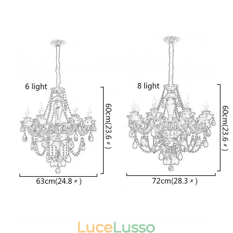 Lampadario di cristallo di lusso europeo nero 10 luci
