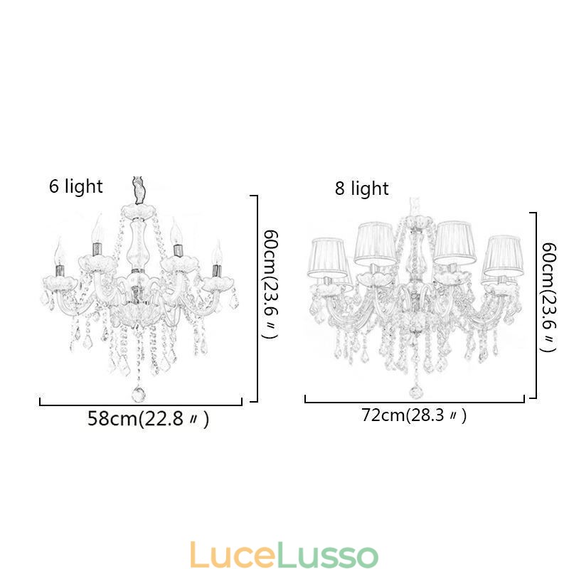 Lampadario di cristallo creativo, elegante lampadario europeo