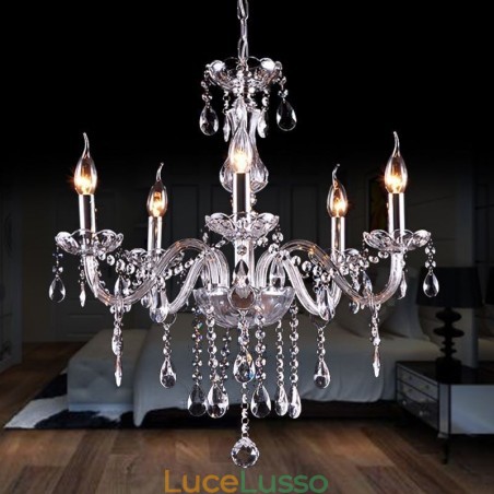 Elegante lampadario di cristallo moderno europeo a sospensione Elegante lampadario di cristallo moderno europeo a sospensione