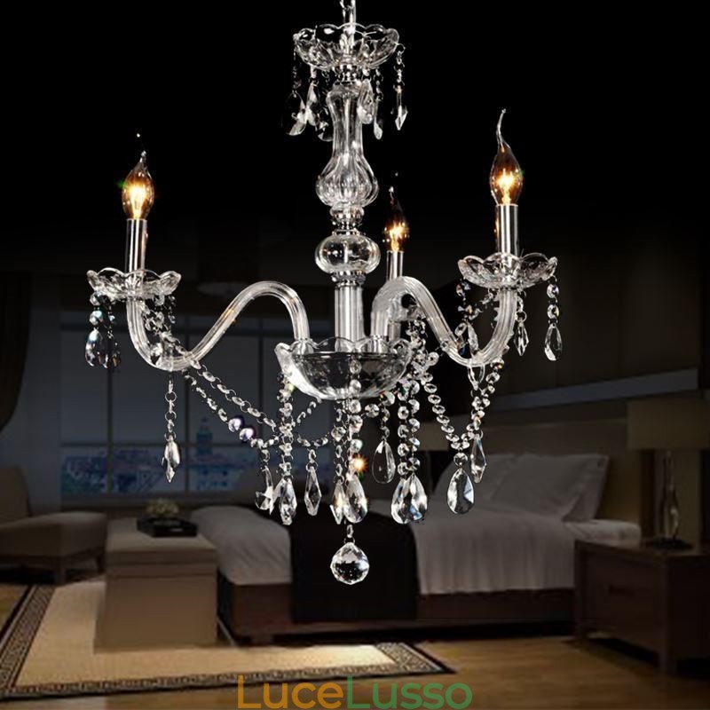 Elegante lampadario di cristallo moderno europeo a sospensione