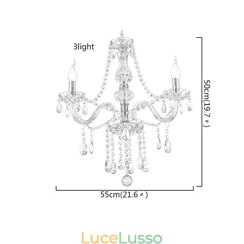 Lampadario di cristallo europeo color cognac in vetro pendente