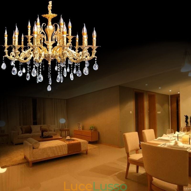Lampadario di cristallo moderno di lusso luci da soffitto illuminazione domestica decorazione luce