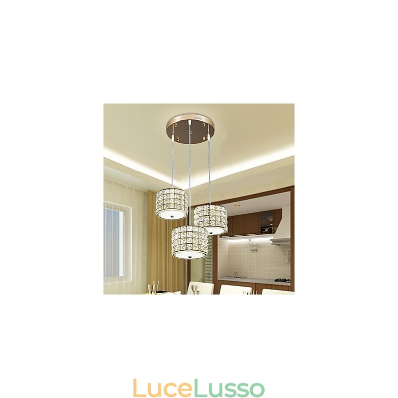 Lampada a sospensione singola in cristallo a 3 luci Droplight