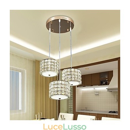 Lampada a sospensione singola in cristallo a 3 luci Droplight Lampada a sospensione singola in cristallo a 3 luci Droplight