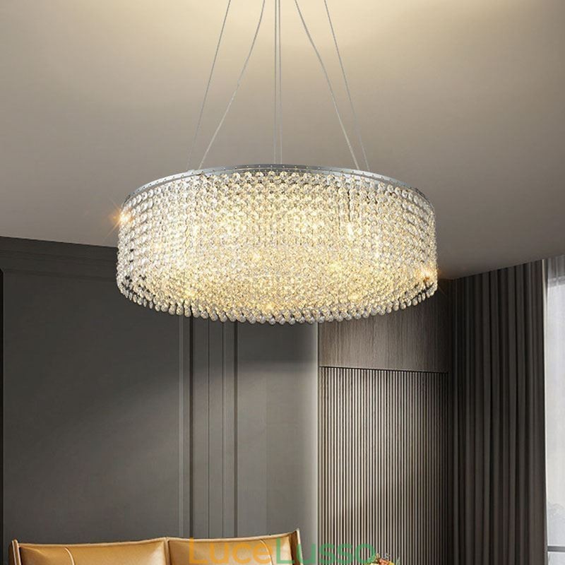 Lampadario moderno in cristallo Lampada da soffitto decorativa di lusso europea con 12 luci