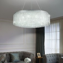 Lampadario moderno in cristallo Lampada da soffitto decorativa di lusso europea con 12 luci
