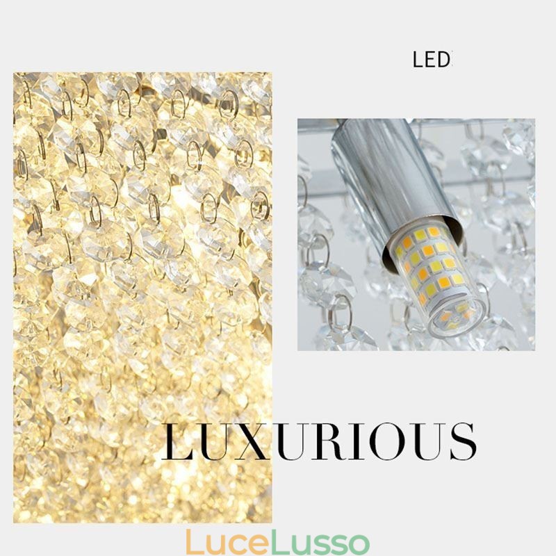 Lampadario moderno in cristallo Lampada da soffitto decorativa di lusso europea con 12 luci