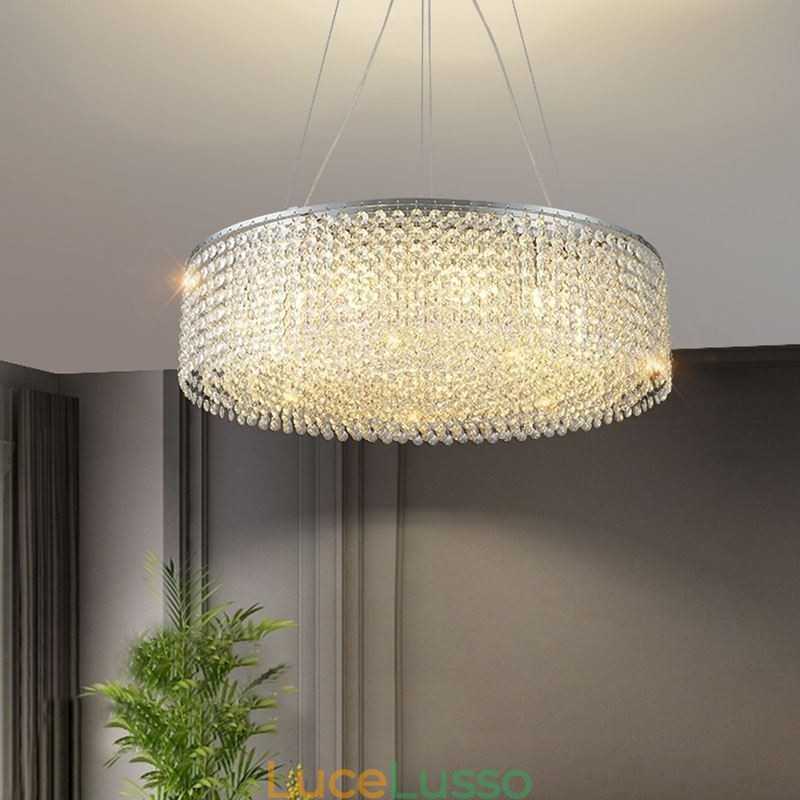 Lampadario moderno in cristallo Lampada da soffitto decorativa di lusso europea con 12 luci