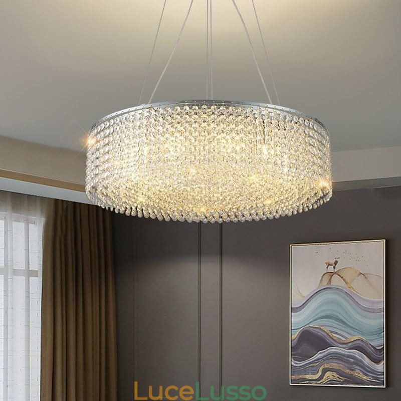 Lampadario moderno in cristallo Lampada da soffitto decorativa di lusso europea con 12 luci