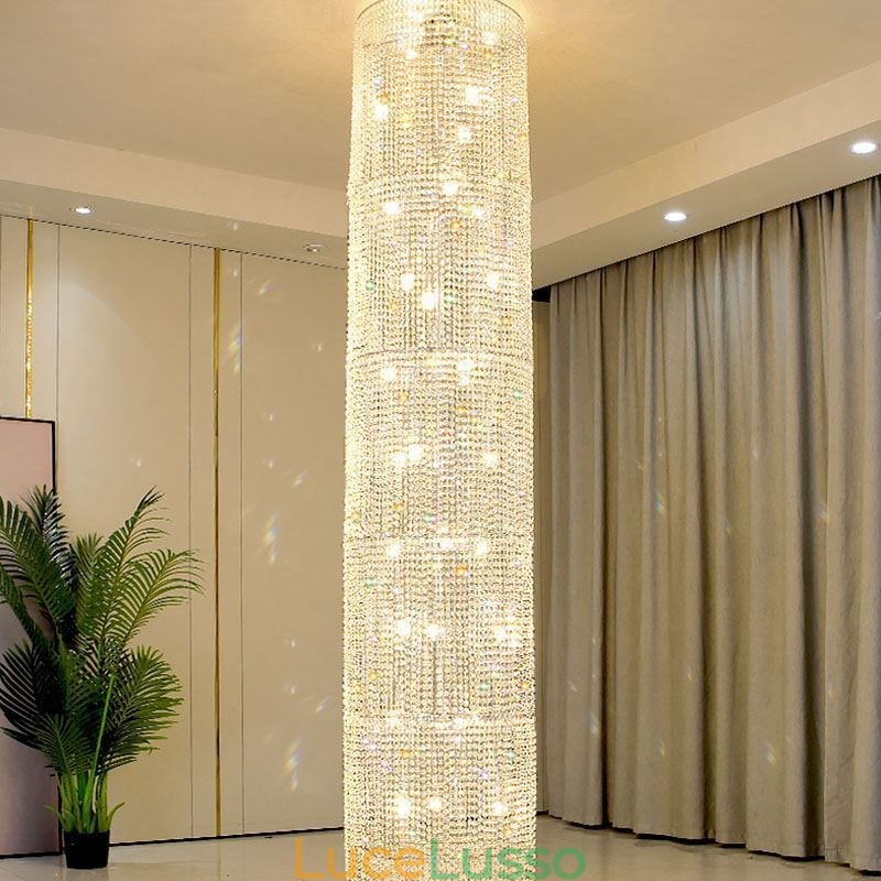 Lampadario di cristallo di lusso, decorazione moderna, plafoniera con 36 luci