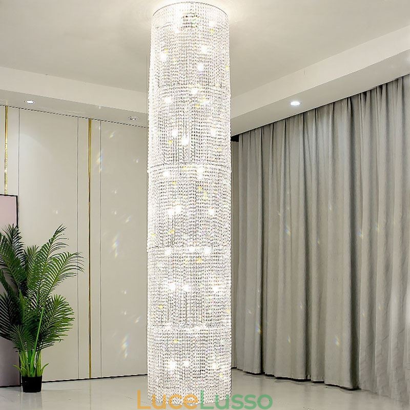 Lampadario di cristallo di lusso, decorazione moderna, plafoniera con 36 luci