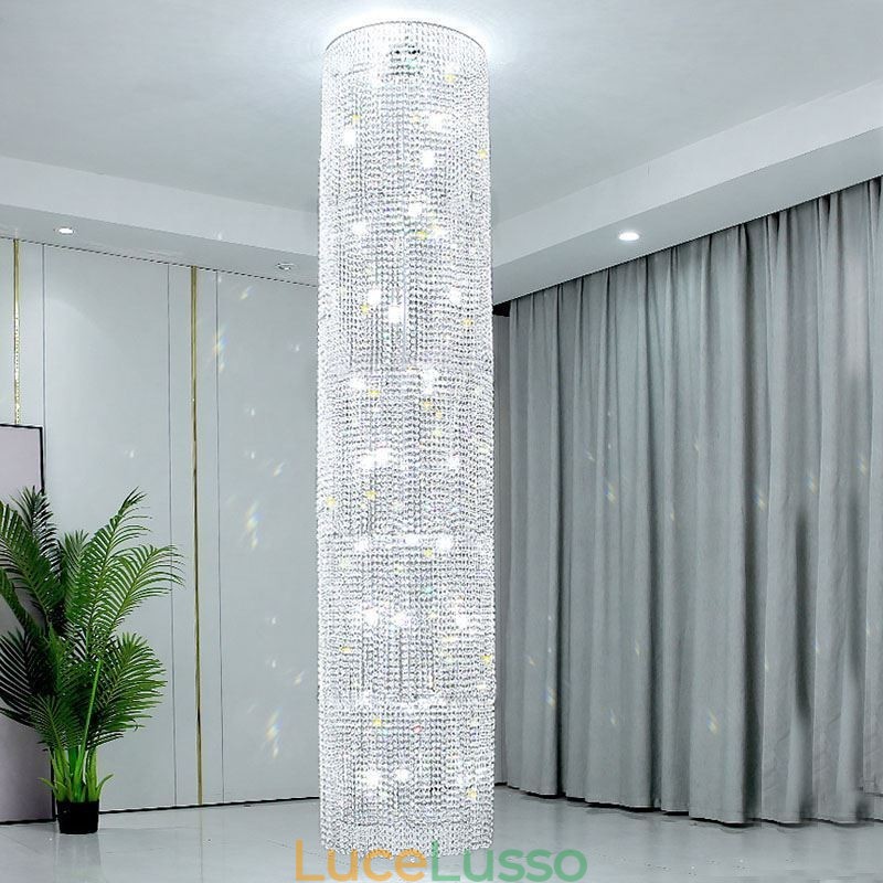 Lampadario di cristallo di lusso, decorazione moderna, plafoniera con 36 luci
