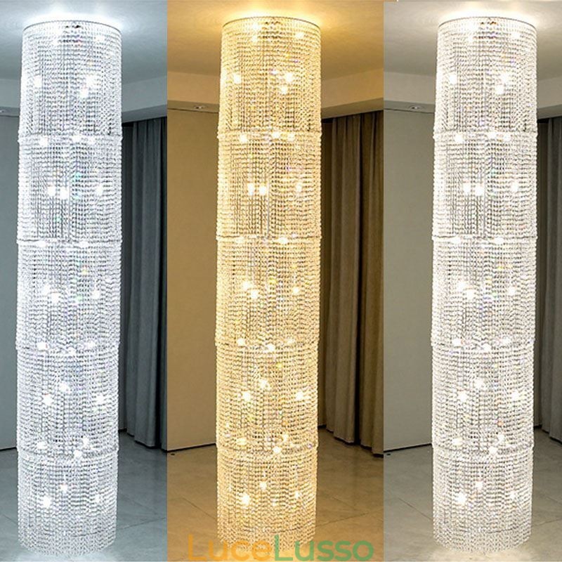 Lampadario di cristallo di lusso, decorazione moderna, plafoniera con 36 luci
