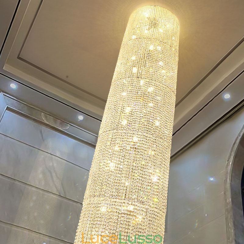 Lampadario di cristallo di lusso, decorazione moderna, plafoniera con 36 luci
