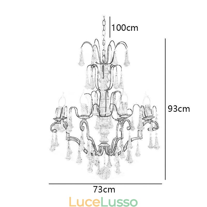Lampadario elegante in legno in stile retrò