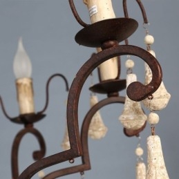 Lampadario elegante in legno in stile retrò