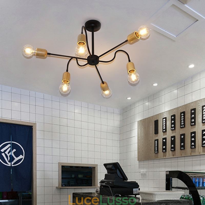 Lampadario a sospensione creativo contemporaneo in ferro, a forma di ragno