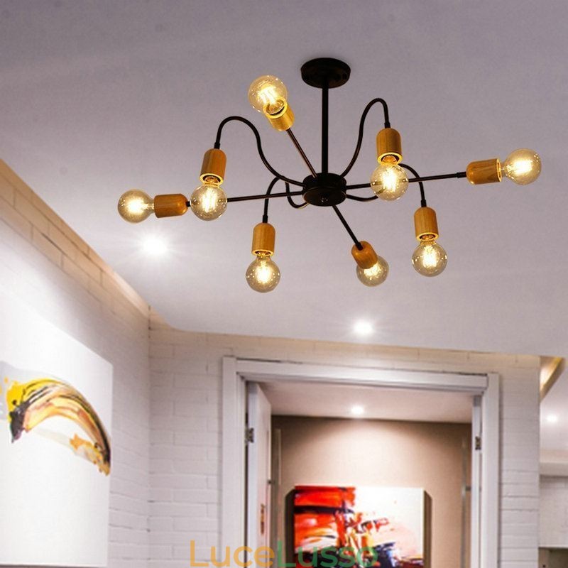 Lampadario a sospensione creativo contemporaneo in ferro, a forma di ragno